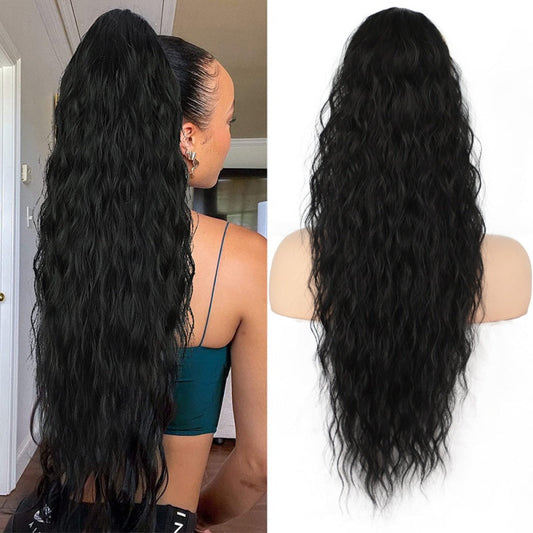 💜2025 NEW IN 💜Curly Wavy Frizzy Hair Extension with Ponytail
