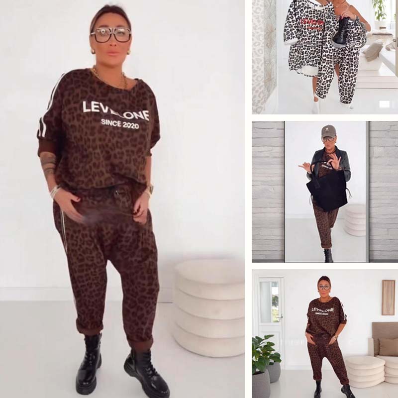 🔥👚👖【S-5XL】 Women's Chic Leopard Print Co-ord Set – Versatile for Daily & Party Looks