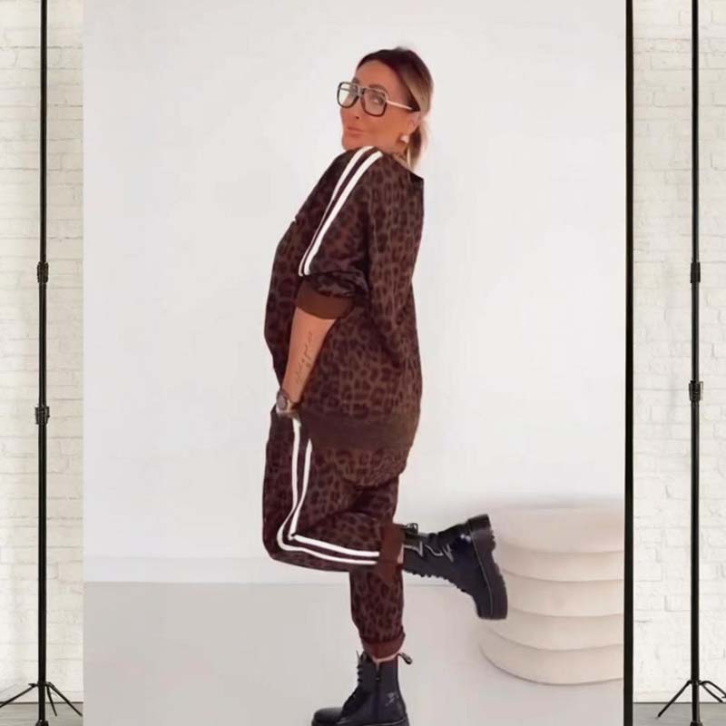 🔥👚👖【S-5XL】 Women's Chic Leopard Print Co-ord Set – Versatile for Daily & Party Looks
