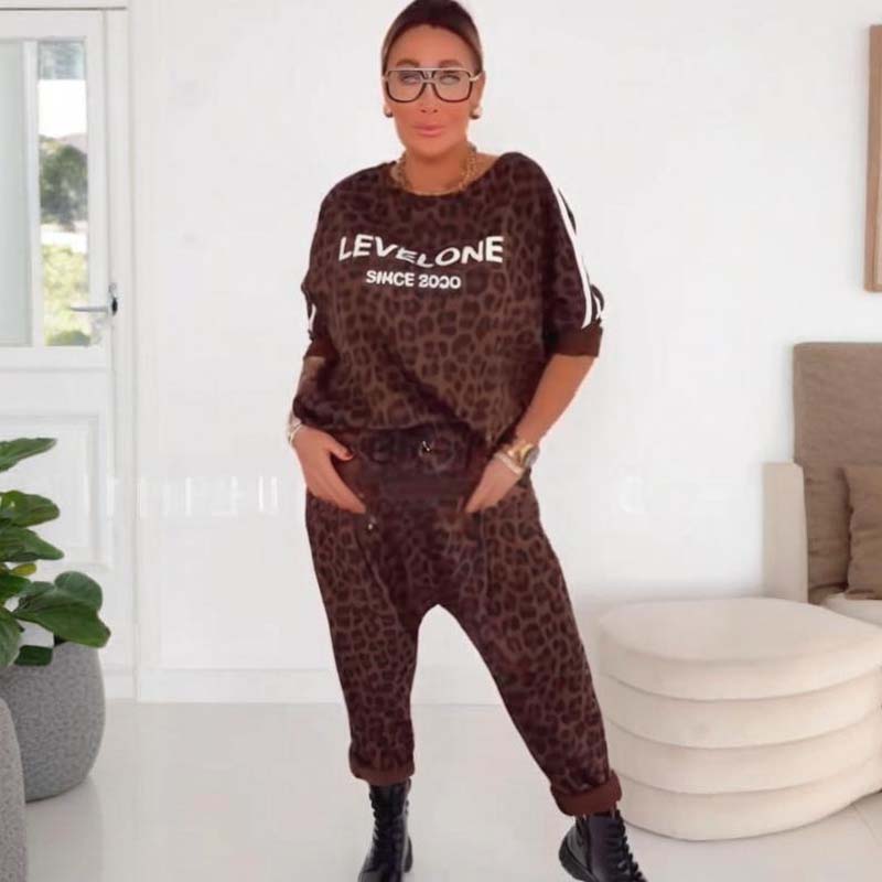 🔥👚👖【S-5XL】 Women's Chic Leopard Print Co-ord Set – Versatile for Daily & Party Looks