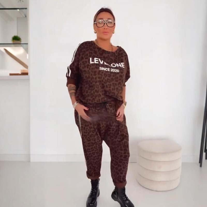 🔥👚👖【S-5XL】 Women's Chic Leopard Print Co-ord Set – Versatile for Daily & Party Looks