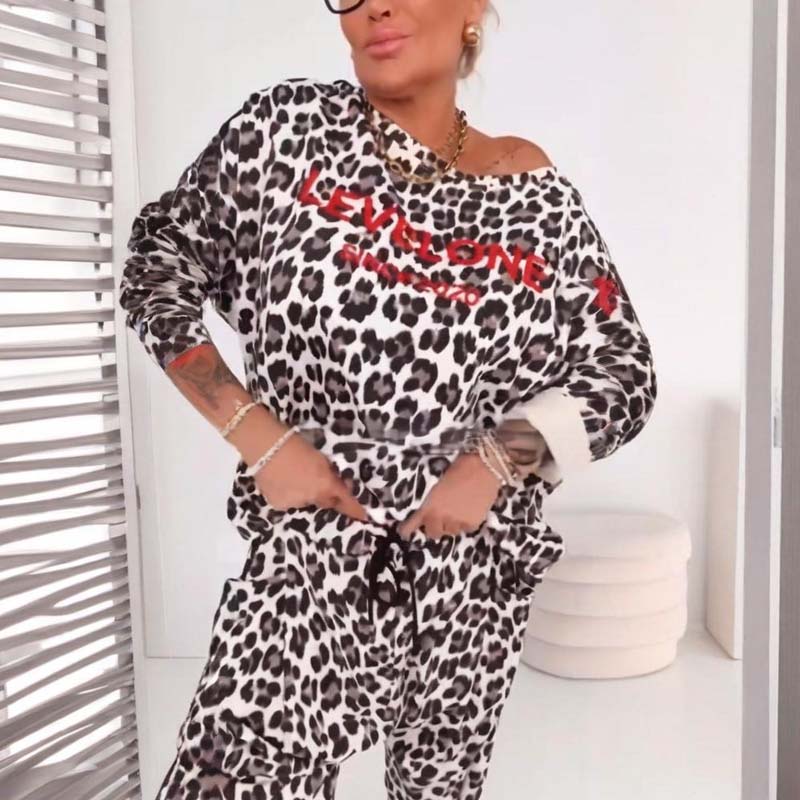 🔥👚👖【S-5XL】 Women's Chic Leopard Print Co-ord Set – Versatile for Daily & Party Looks