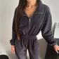 Cozy Warm Zip Front Jumpsuit
