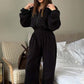 Cozy Warm Zip Front Jumpsuit