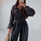 Cozy Warm Zip Front Jumpsuit