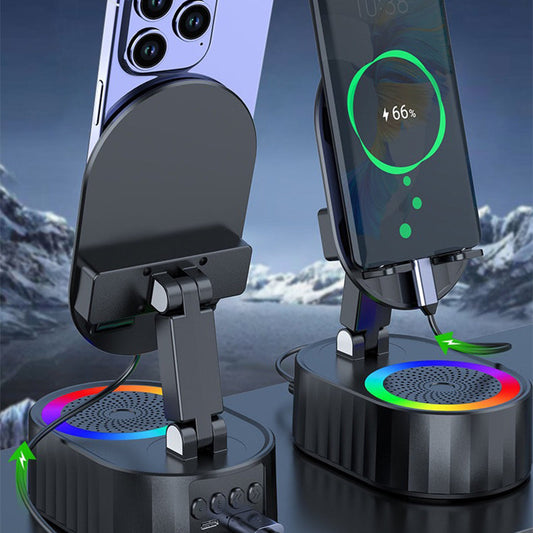 🔥OFERTA ESPECIAL 💥Soporte para teléfono móvil mejorado 2025 con altavoz de inducción/batería externa/luz ambiental