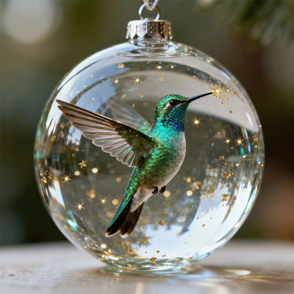 🐦50% OFF✨Nature's Bird Glass-Look Sphere Ornament