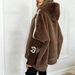 🔥New Arrivals Hot Sale: Sale 50%OFF⚡Women's Casual Hooded Zip-Up Plush Coat