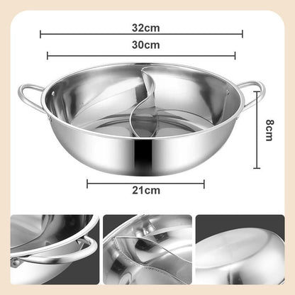 Stainless Steel Shabu Hot Pot with Divider